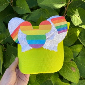 Mickey Inspired Pride Rainbow visor with ears