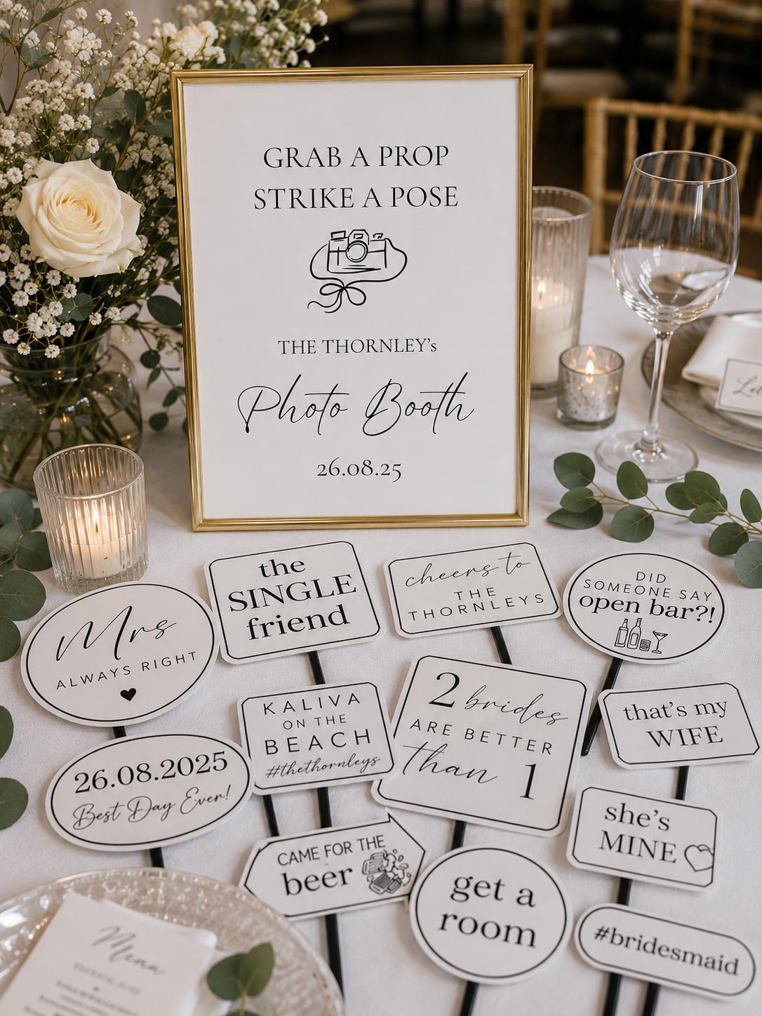 Editable Wedding Photo Booth Sign Template, Modern Reception Decor ...