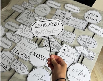Accesorios personalizados para fotomatón de boda: más de 30 diseños personalizados