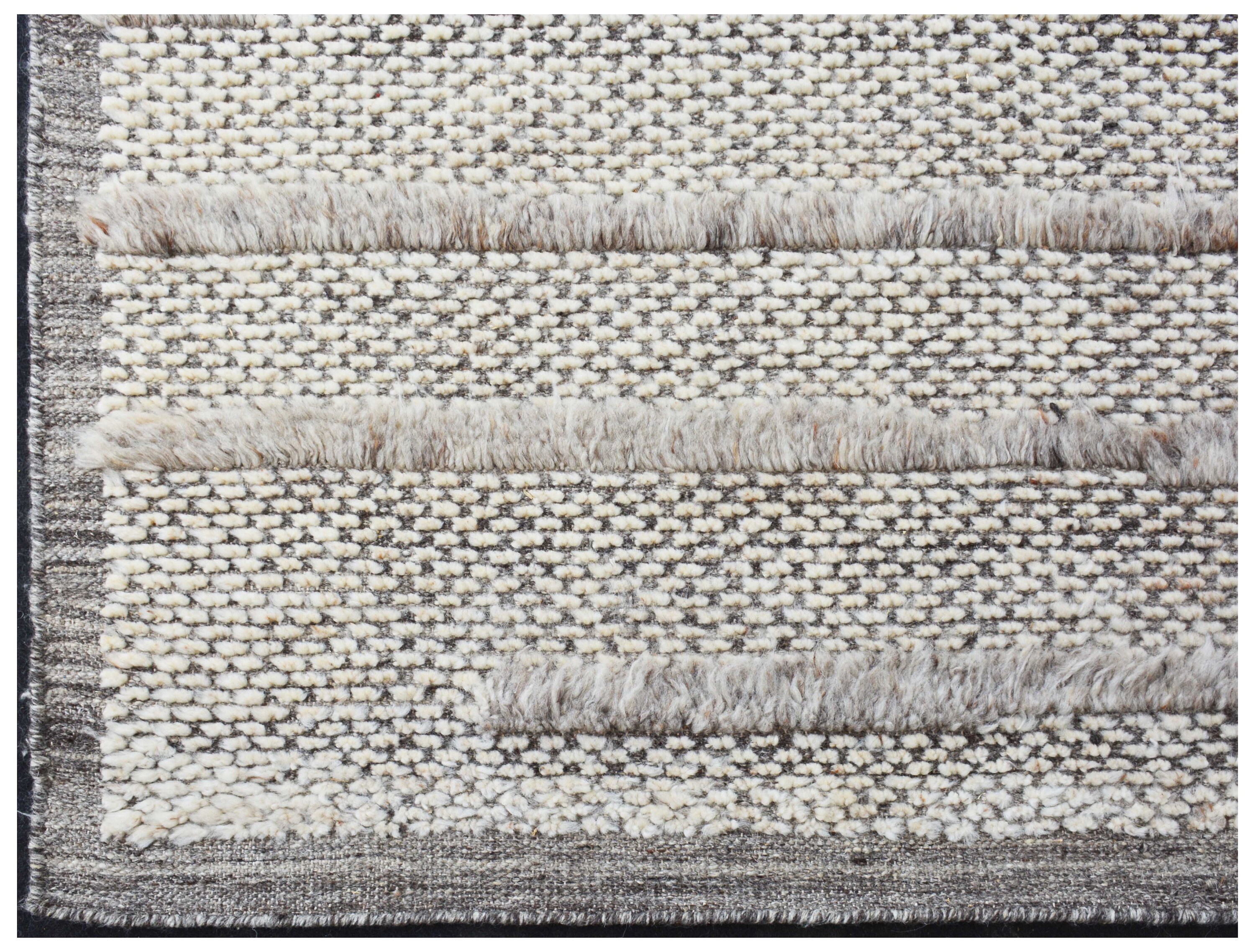 Soft Dot Rugs NATURAL WOOL Modern Bohemian Moroccan Handknotted Beni