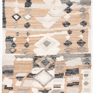 LUXURY natural jute and rowwool Rug Moroccan look BeniOurain Handwoven Wool Area rug modern natural color Premium Rug customize in all sizes