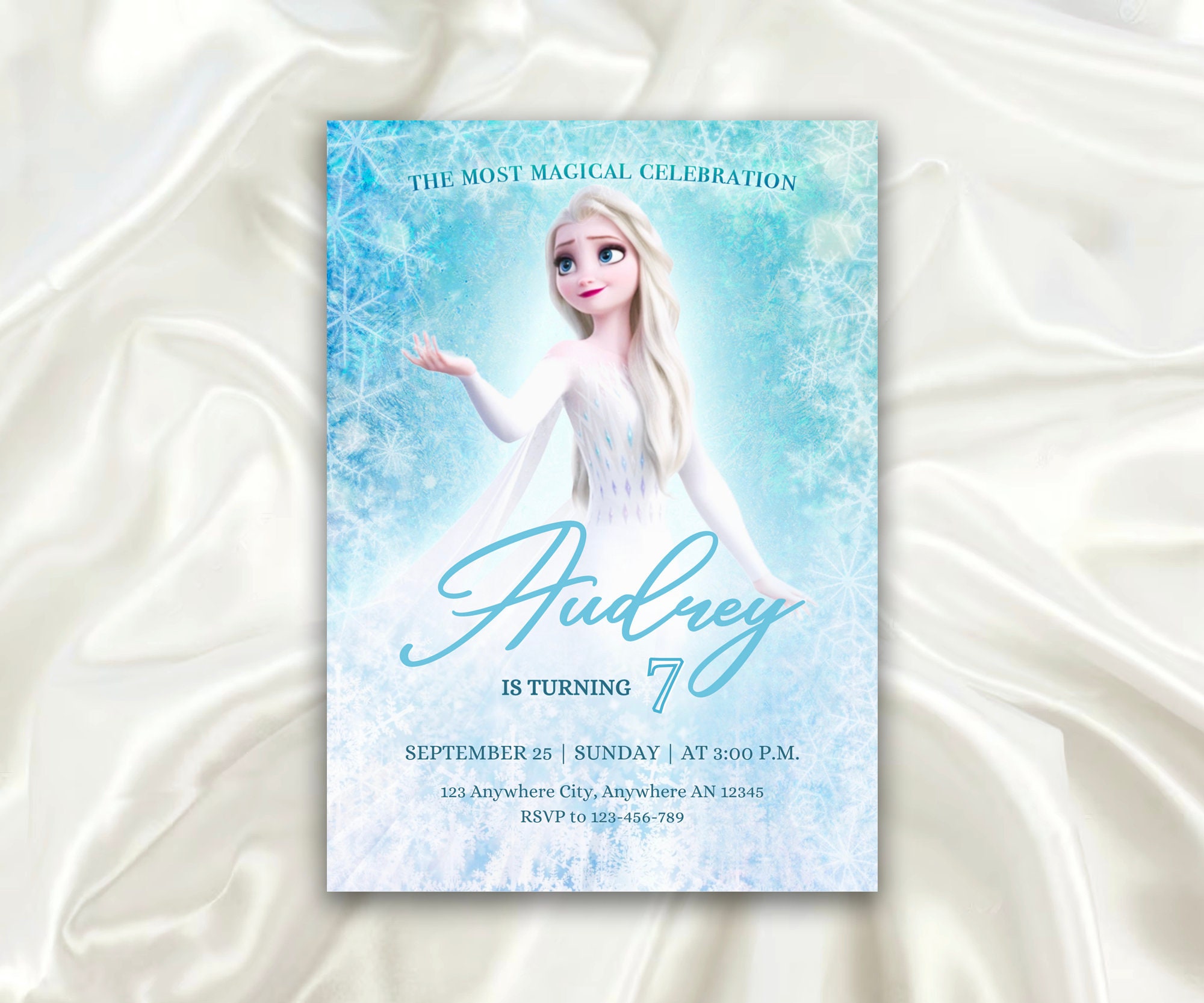 Editable Frozen Invitation Frozen Birthday Party Elsa Party Invitation Frozen Template