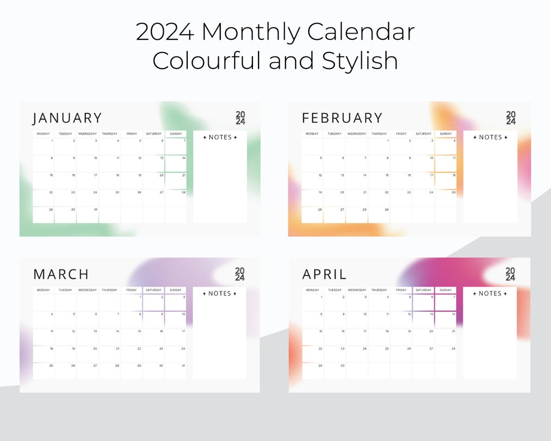 Printable Monthly Calendar Aesthetic Calendar Printable - Etsy