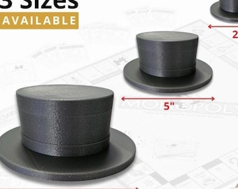 Ficha de sombrero de copa impresa en 3D estilo Monopoly: ¡en una variedad de 15 colores!