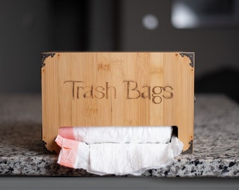 Large Trash Bag Dispenser/Garbage Bag Organizer/Kitchen Organizer/Farmhouse Decor/Kitchen Storage/Organization/Trash Bag Holder/Rustic Decor