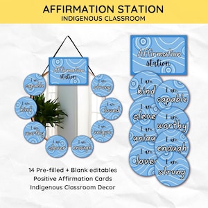 Indigenous Classroom Affirmation Station Aborginal Classroom Decor Resource Printables Preschool Learning Pre-filled+Editable Word Template