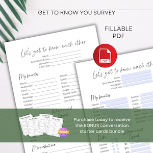 Get to know you question Coworker questions printable Employee favorite things survey Gift exchange survey Secret pal questionnaire Fillable