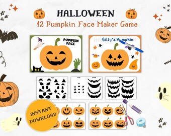 Jack O'Lantern Face Craft: Halloween Activity, Pumpkin Printable (PDF)