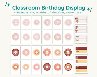 Aboriginal Classroom Birthday Display, Multicultural Months Chart (Printable)