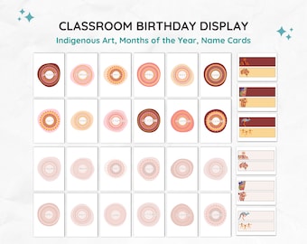 Aboriginal Classroom Birthday Display, Multicultural Decor (Printable)