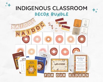 Indigenous Classroom Decor Bundle Aboriginal Aussie Classroom Poster Sign NAIDOC Week Indigenous Theme Preschool Birthday Bunting Display