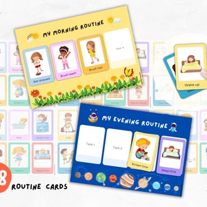 Visual Schedule Kids Routine Chart Toddler Morning Routine Printable ...