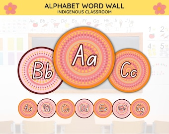 Indigenous Alphabet Word Wall Alphabet Learning Indigenous Classroom Decor Aboriginal Learning Resource Alphabet Wall Cards Colourful