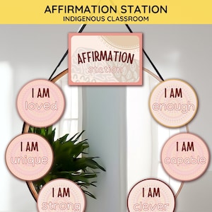 Indigenous Classroom Affirmation Station Aborginal Classroom Decor Resource Printables Preschool Learning Pre-filled+Editable Word Template