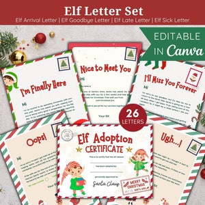 EDITABLE Elf Letters, Elf Welcome Letter, Elf Goodbye Letter, Elf Rules, Elf Warning, Elf Adoption, Elf Sick, Elf Printable, Elf Accessories