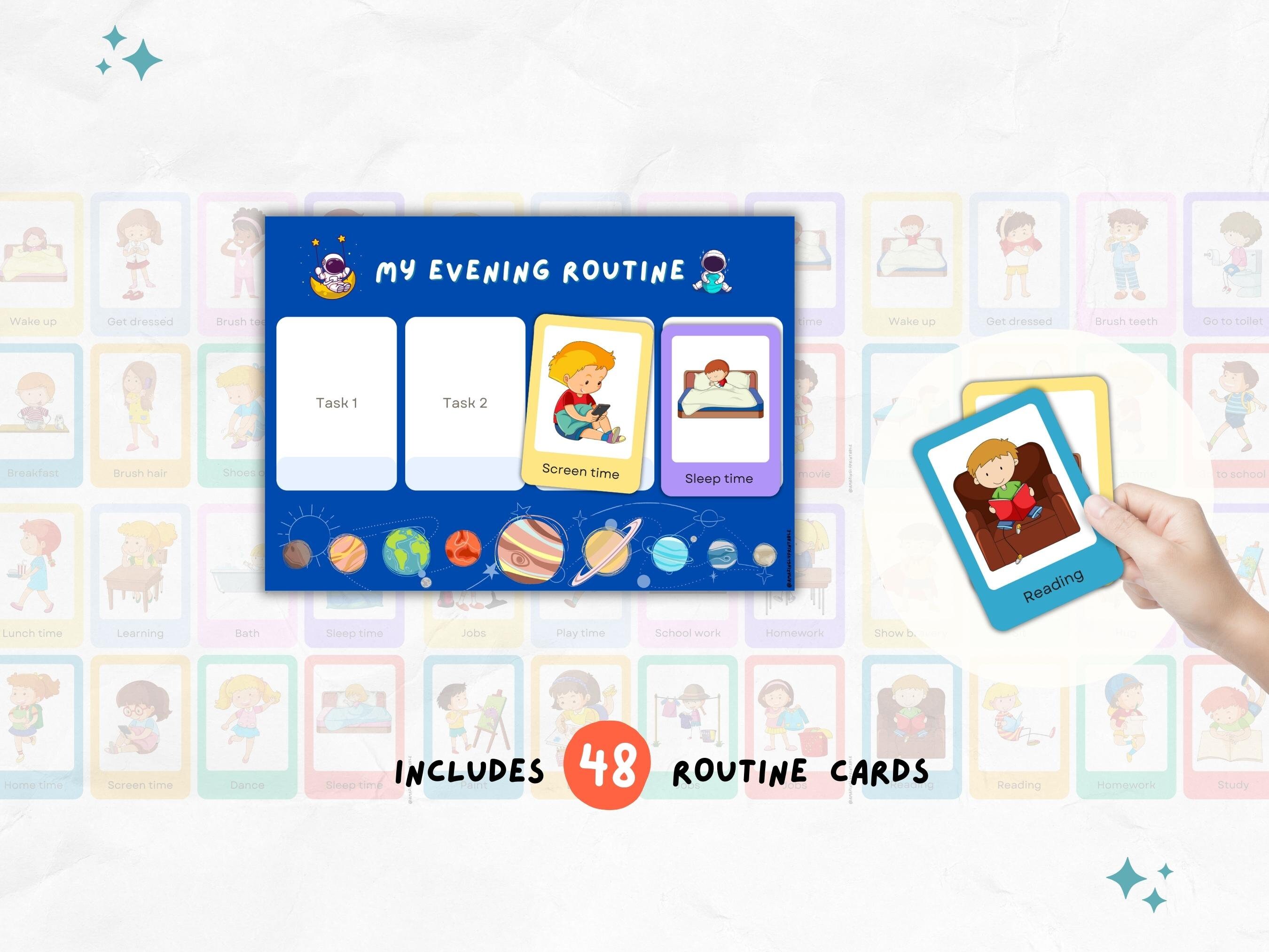 Visual Schedule Kids Routine Chart Toddler Morning Routine Printable ...