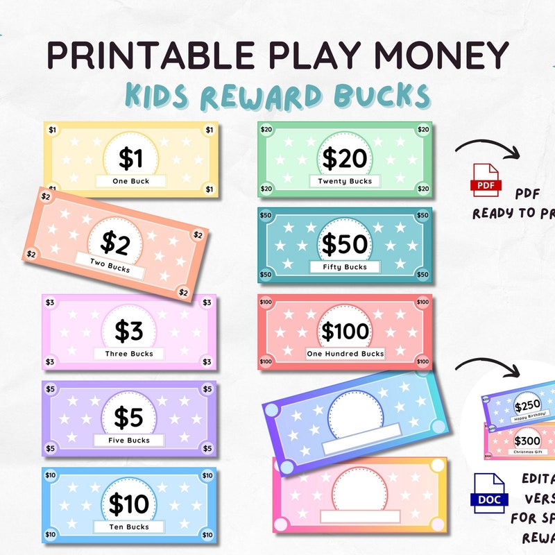 Play Money Etsy