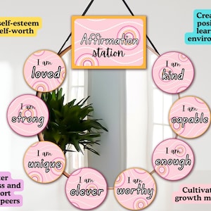 Indigenous Classroom Affirmation Station Aborginal Classroom Decor Resource Printables Preschool Learning Pre-filled+Editable Word Template