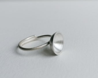 Bague ajustable en argent mat