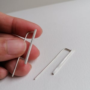 Line collection earring 02 brushed matte finish zdjęcie 3