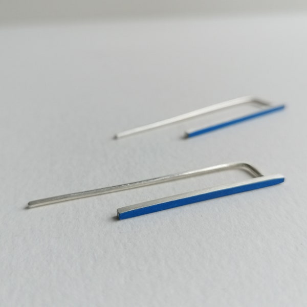 Line collection earring 02- Blue