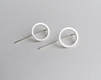 Circle collection - Matte silver earrings-01
