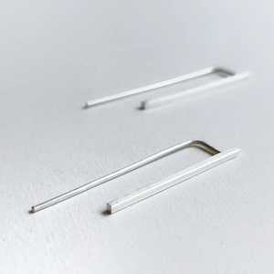 Line collection earring 02 brushed matte finish zdjęcie 1