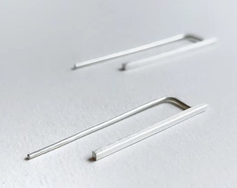 Line collection earring 02- brushed matte finish