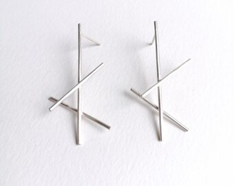 Earrings from the Lines Collection, brushed matte finish_18_