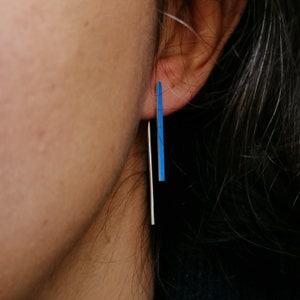 Boucles d'oreilles collection Line 02 Bleu image 6