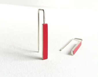 Boucle d'oreille collection Line 13 - Rouge