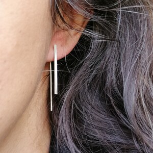 Line collection earring 02 brushed matte finish zdjęcie 7