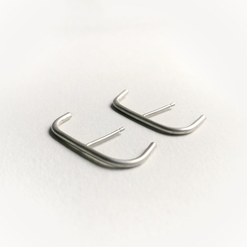 Line collection earring 19 brushed matte finish zdjęcie 3