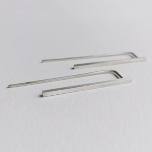 Line collection earring 02 brushed matte finish zdjęcie 2