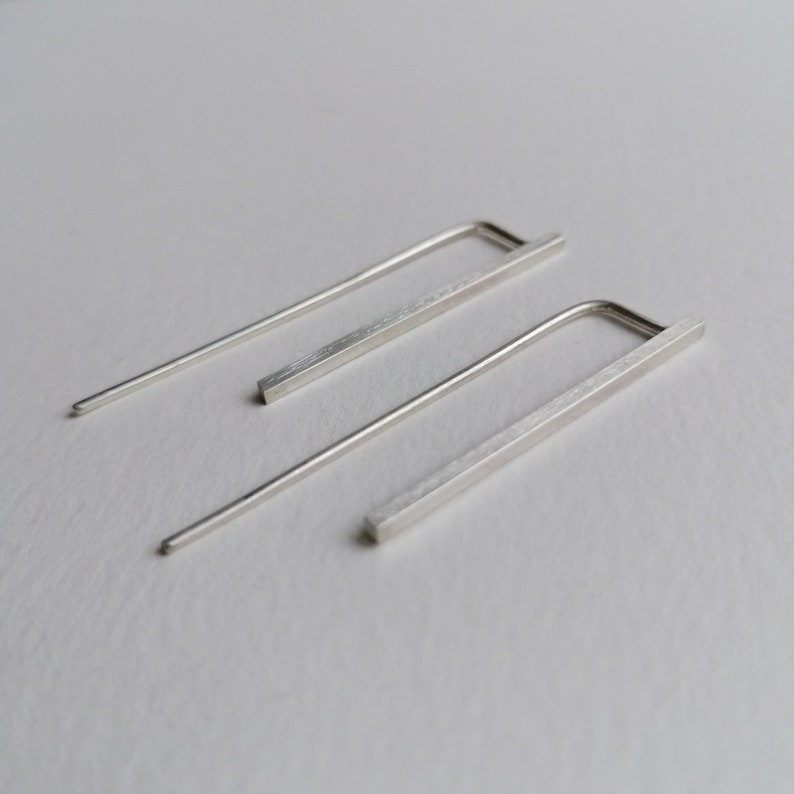 Line collection earring 02 brushed matte finish zdjęcie 9