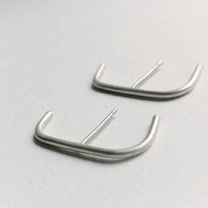 Line collection earring 19 brushed matte finish zdjęcie 2