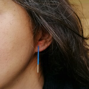 Boucles d'oreilles collection Line 02 Bleu image 4