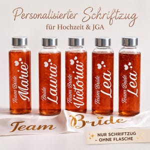 Personalized Wedding Lettering | Hen Party Stickers Name + Text | Vinyl Stickers for Bottles, Glasses & Decorations | Team Bride | Team Bride