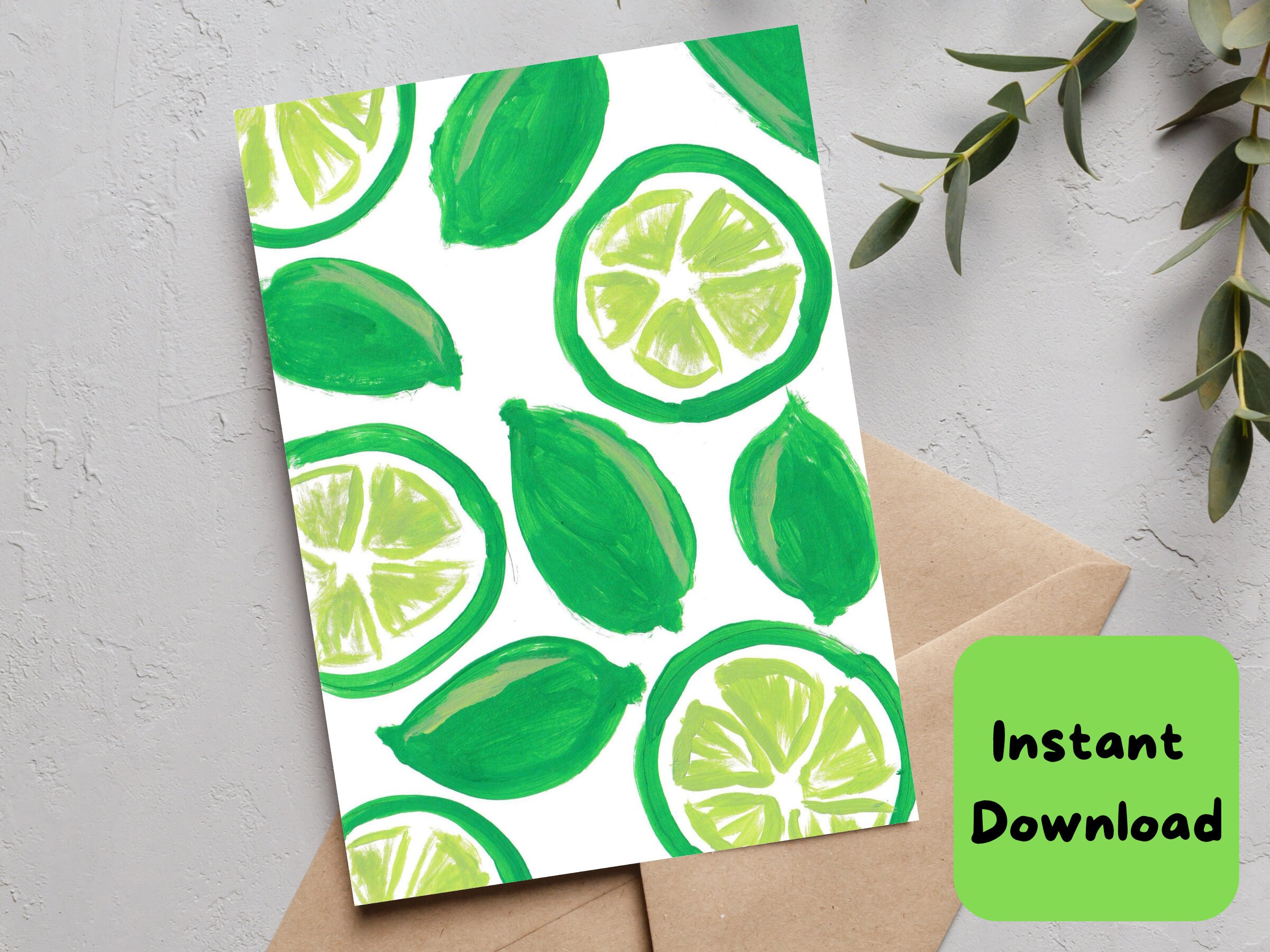 Gift for All Occasion Greeting Card PDF Instant Download Gift for Fruit Lover Printable Birthday Card