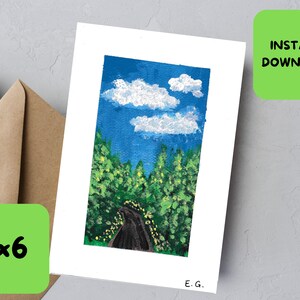 Printable Greeting Card | Forest Path | 4x6 card | Printable Greeting Card for All Occasion | Blank for Personal Message | PDF Download Card