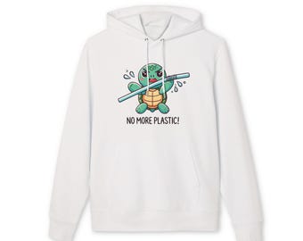 Eco-Friendly Hoodie - No More Plastic! - Unisex Cruisers, Sustainable Fashion, Gifts for Earth Lovers, Environmental Awareness, Casual Wear