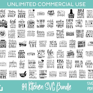 84 keuken ontwerpen Svg, snijplank Svg, keukenhanddoek Svg, pannenlap Svg, keuken Split Svg, keuken citaten bundel, keuken citaten png