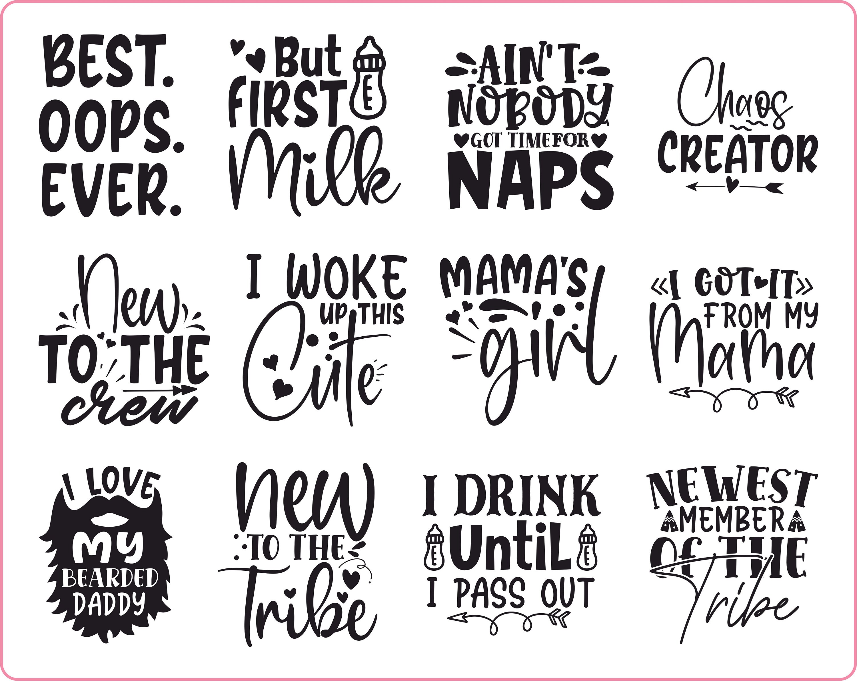 30 Baby Quotes SVG Bundle, Funny Baby Svg, Baby Sayings Svg, for Cricut ...
