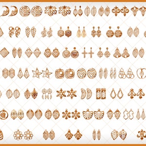 Paquete SVG de 67 pendientes, Pendientes de cuero SVG, Pendientes cortados con láser, Pendientes geométricos, Pendientes de hoja, Pendientes de lágrima