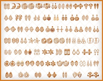 Paquete SVG de 67 pendientes, Pendientes de cuero SVG, Pendientes cortados con láser, Pendientes geométricos, Pendientes de hoja, Pendientes de lágrima