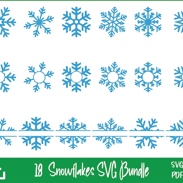 18 Snowflake SVG, Snow svg, Winter svg, Blizzard svg, Christmas svg, Snowman svg, Holiday svg