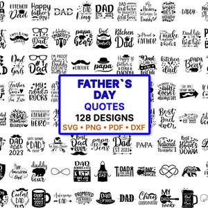 Vaderdag SVG-bundel 128 ontwerpen, papa opa papa SVG, beste papa ooit citaten, Cricut silhouet sublimatiebestanden