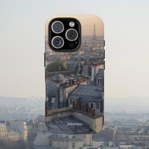 Aesthetic Paris Phone Case, Tough Phone Case for iPhone 16 Pro, Parisian Eiffel Tower Design, Protective Phone Cover, Chic Phone Accessory