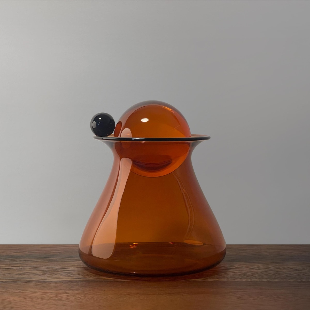 Decorative Amber Glass Container