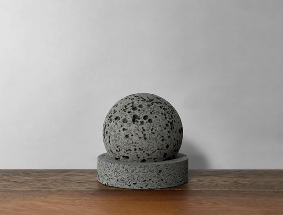 Large Lava Rock Essential Oil Aroma Diffuser – Natural Aromatherapy Stone Sphere with Ring Stand